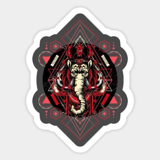 The Elephant King accented in red Sticker